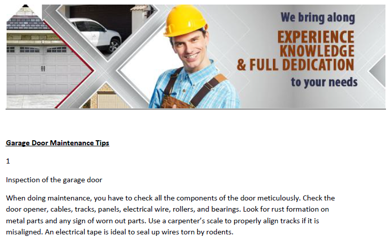 Tips on Garage Door Maintenance - Garage Door Repair Saginaw